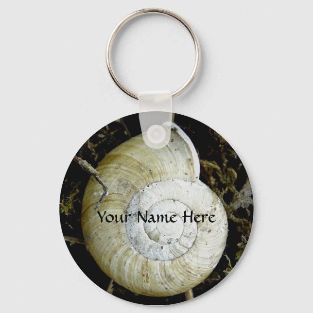 Land Snail Shell, Dutch Harbor, Alaska Key Ring (Front)