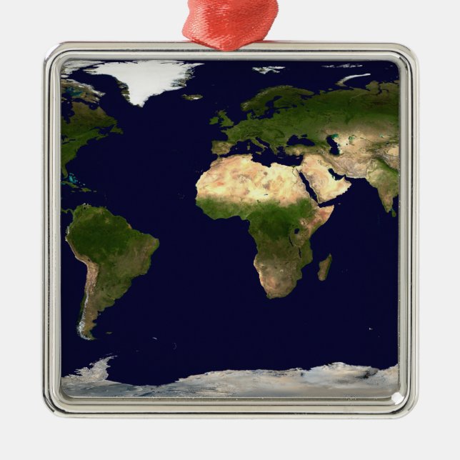 Land Surface, Shallow Water, and Shaded Topogra Metal Tree Decoration (Front)