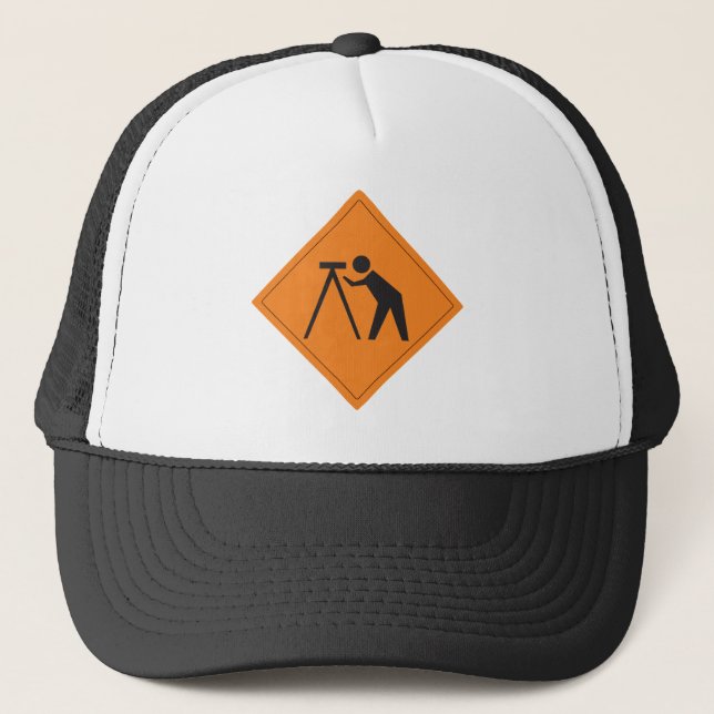 Land Surveyor at Work Sign on Hat (Front)