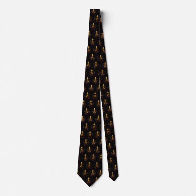 Land Surveyor Compass Tripod Pattern Black Tie (Front)