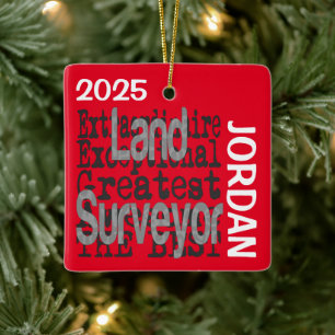 Land Surveyor Extraordinaire CUSTOM Ceramic Ornament