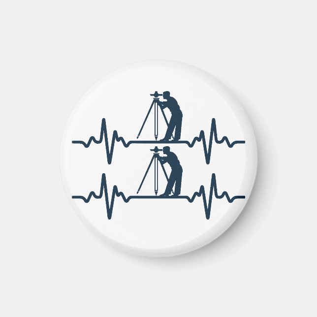 Land Surveyor Heartbeat Magnet (Front)