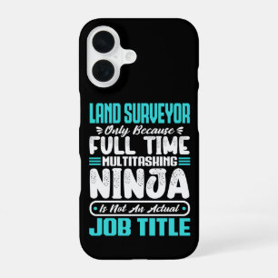 Land Surveyor Job Title Profession Surveying Skill iPhone 16 Case
