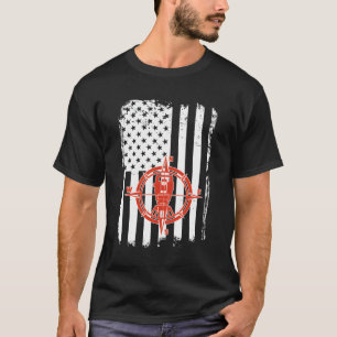 Land Surveyor Patriotic American Usa Flag T-Shirt