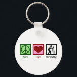 Land Surveyor Peace Love Surveying Company Key Ring<br><div class="desc">Peace Love Surveying. A cute surveyor gift featuring a peace sign,  heart,  and surveying company worker.</div>