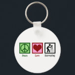 Land Surveyor Peace Love Surveying Company Key Ring<br><div class="desc">Peace Love Surveying. A cute surveyor gift featuring a peace sign,  heart,  and surveying company worker.</div>