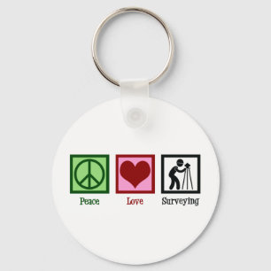 Land Surveyor Peace Love Surveying Company Key Ring