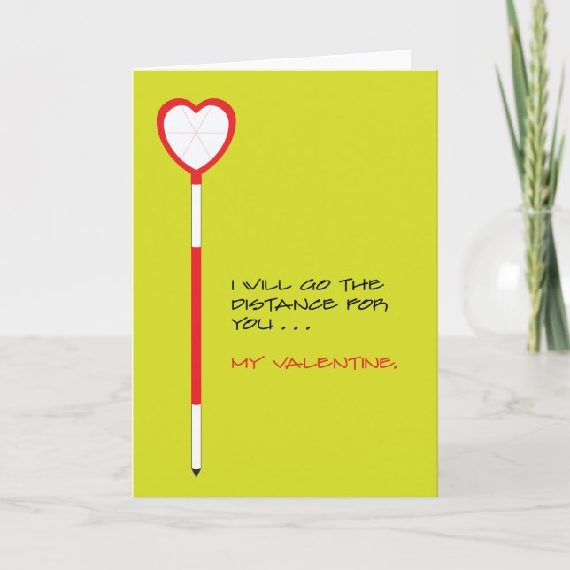 Land Surveyor Valentine Card of Heart-Shaped Prism (Front)