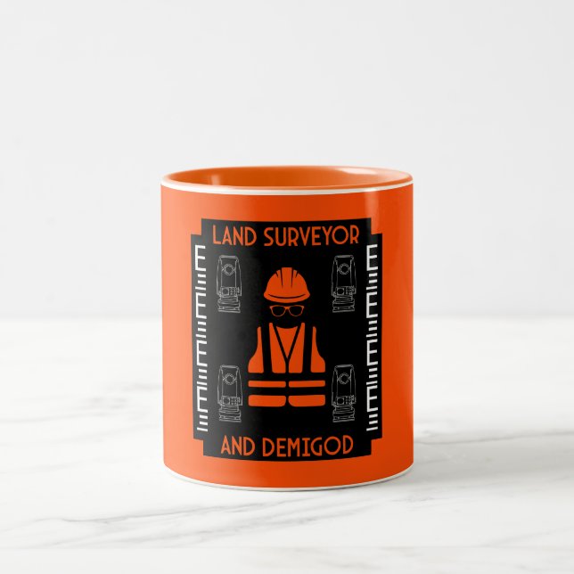 land surveyors Two-Tone coffee mug (Center)