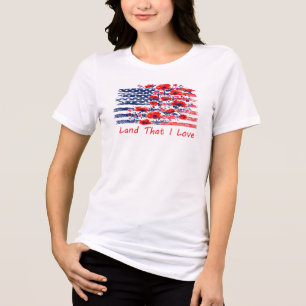 Land That I Love, Floral American Flag Tri-Blend Shirt