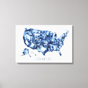 Land that I Love - United States Map Canvas Print