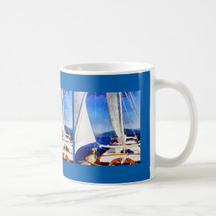 Land Was Created For Boats To Visit Sailing Art Coffee Mug