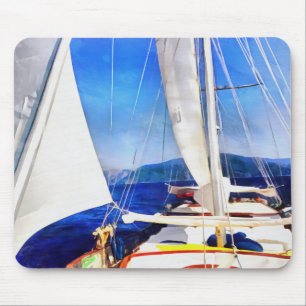 Land Was Created For Boats To Visit Sailing Art Mouse Pad