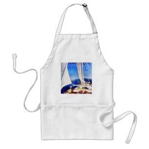Land Was Created For Boats To Visit Sailing Art Standard Apron