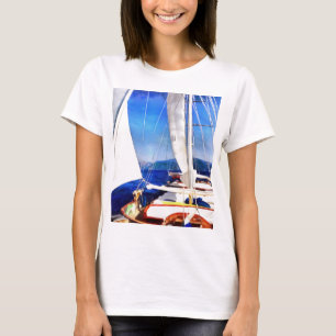 Land Was Created For Boats To Visit Sailing Art T-Shirt