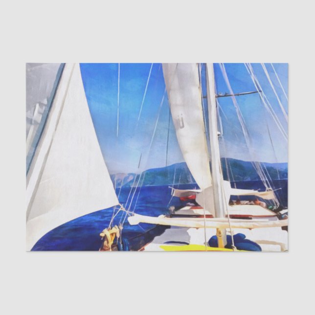 Land Was Created For Boats To Visit Sailing Art Tissue Paper (Front)