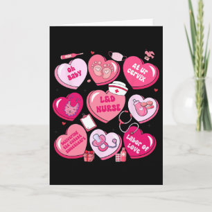 Landd Nurse Valentine Candy Heart Labour Delivery  Card