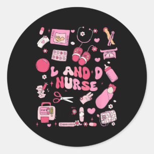 Landd Nurse Valentine Hearts Labour Delivery Nursi Classic Round Sticker