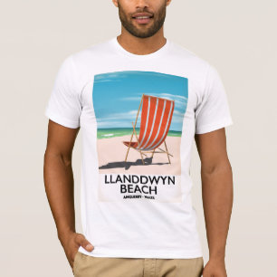 landdwyn Beach Anglesey Wales travel poster T-Shirt