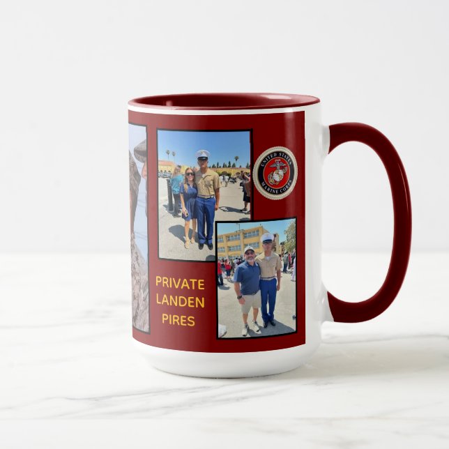 "Landen's USMC Boot Camp Graduation" Combo Mug (Right)