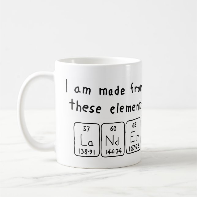 Lander periodic table name mug (Left)