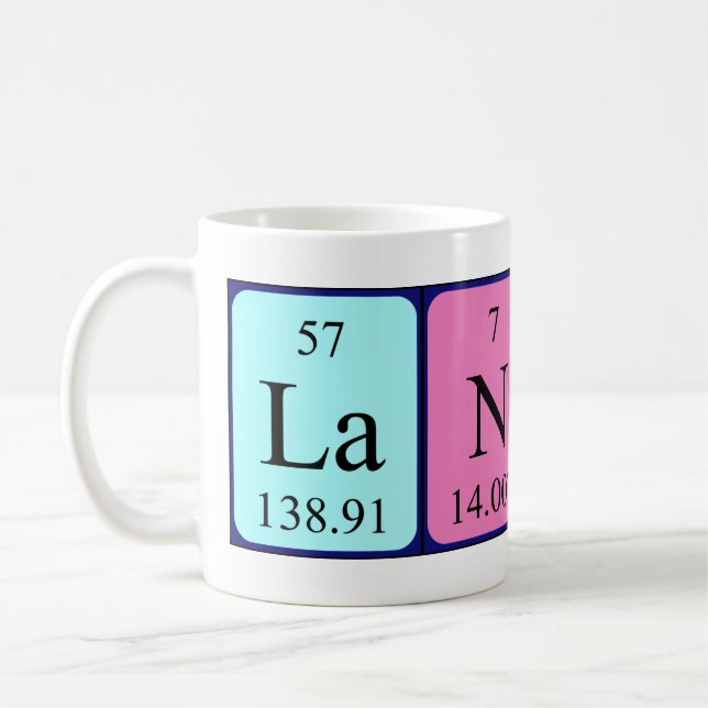 Lander periodic table name mug (Left)