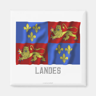 Landes waving flag with name magnet