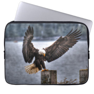 Landing Bald Eagle Wildlife Photo Art Laptop Sleeve