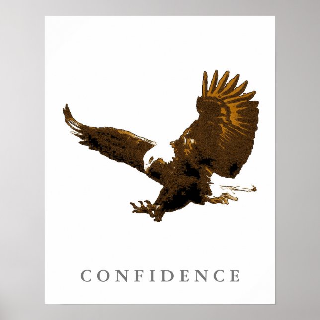 Landing Eagle Motivational Confidence Art Posters (Front)