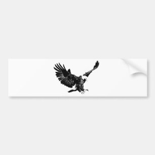 Landing Eagle Silhouette Bumper Sticker