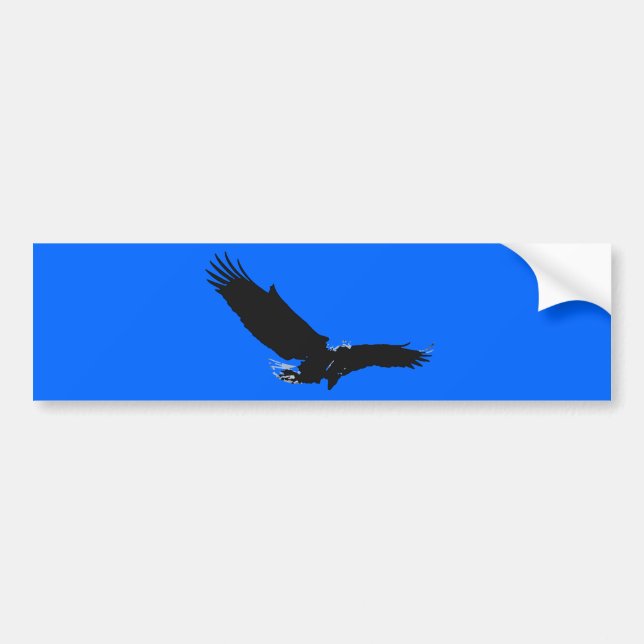 Landing Eagle Silhouette Bumper Sticker (Front)