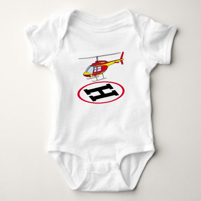 Landing helicopter baby bodysuit (Front)