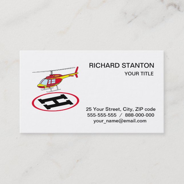 Landing helicopter business card (Front)