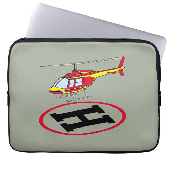 Landing helicopter laptop sleeve (Front)