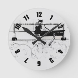 Landing It - Stunt Scooter Rider  Round Clock