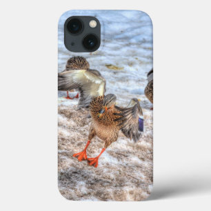 Landing Mallard Duck Wildlife Photo iPhone 13 Case