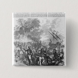 Landing of De Soto in Florida 15 Cm Square Badge