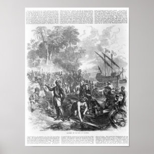 Landing of De Soto in Florida Poster