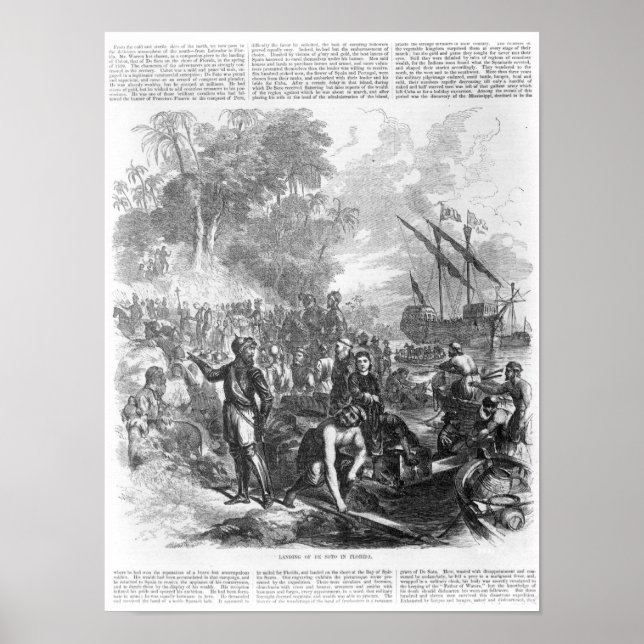 Landing of De Soto in Florida Poster (Front)