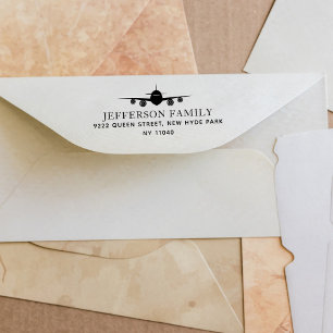 Landing Plane Elegant Traveller Return Address Self-inking Stamp