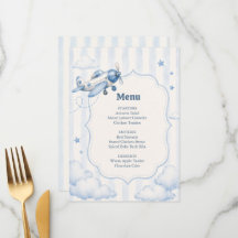 Landing Soon Blue Boy Aeroplane Baby Shower