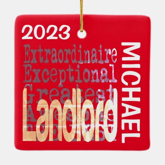 Landlord Extraordinaire CUSTOM Ceramic Ornament (Back)
