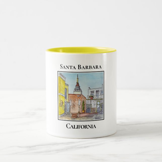 Landmark from Santa Barbara California Two-Tone Coffee Mug (Center)