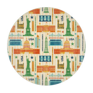 Landmarks of United States of America Cutting Board