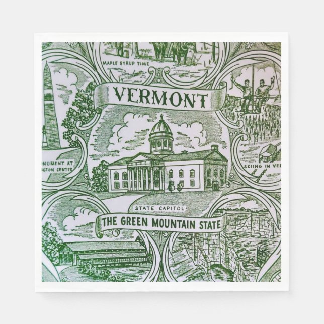 Landmarks of Vermont Paper  Napkin (Front)