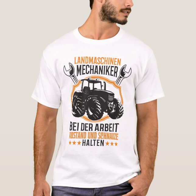 Landmaschinenmechaniker Traktor Werkzeug Trecker T-Shirt (Front)