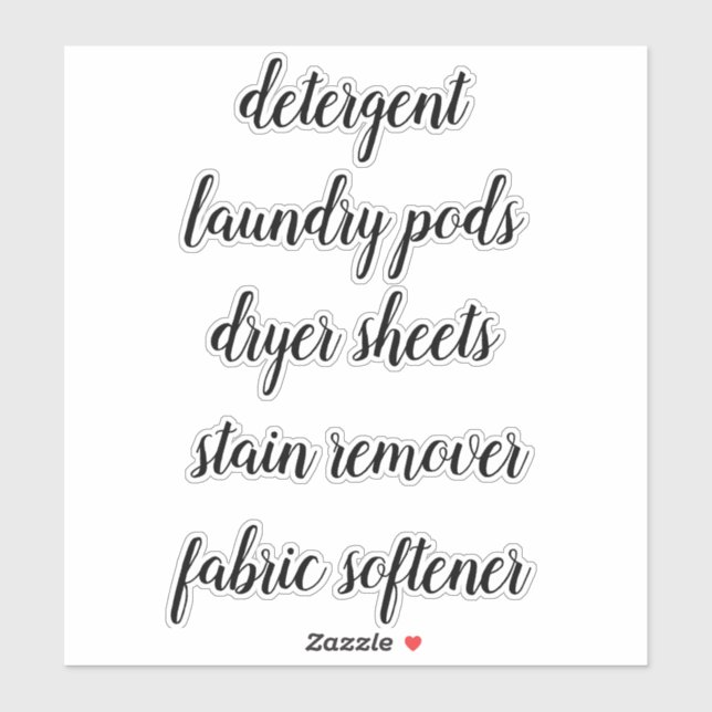 Landry Room Home Organisation Script Label Sticker (Sheet)