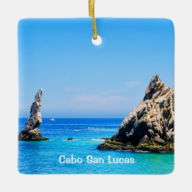 Lands End, Cabo San Lucas Ceramic Tree Decoration (Front)