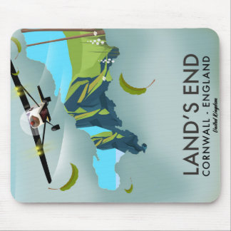 Land's End Cornwall Travel map poster Mouse Pad