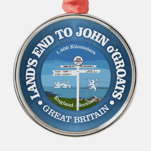 Land's End to John o'Groats (cycling c) Metal Ornament (Front)